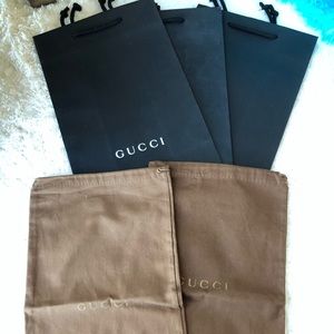 GUCCI Dust bag 2&Gucci paper Bag 3